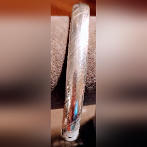 Vintage Sterling Silver  9.25  Bangle 7" , 15 MM stripe design pattern bracelet. - Picture 3 of 7